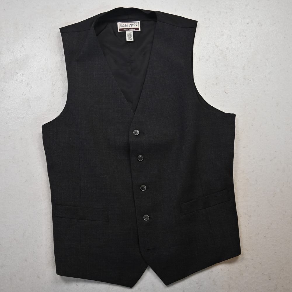 Jos A‎ Bank Small Mens Gray Stretch Wool Brrr Comfort Wedding Vest Waistcoat